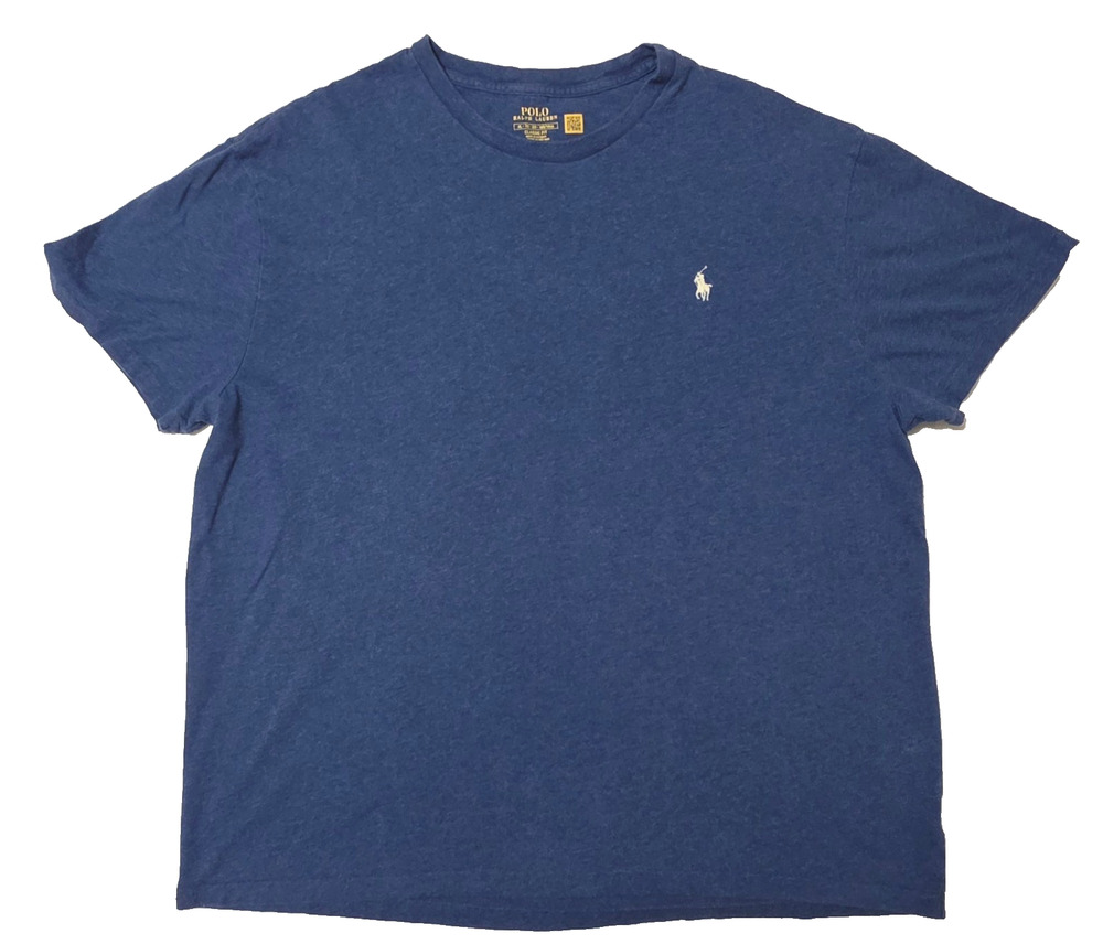Polo Ralph Lauren T Shirt Men Size XL Blue Heather Pony Logo Classic Fit Crew